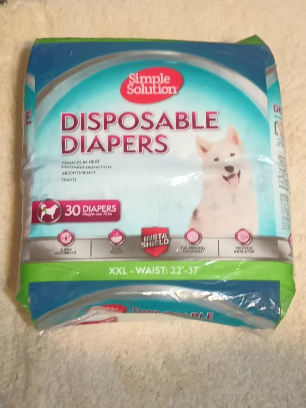 *NEW Simple Solution Disposable Female Dog Diapers, XXL  22